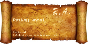 Ratkay Antal névjegykártya